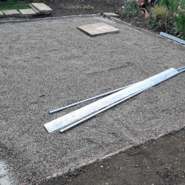 When you build a paver patio, you should add a bedding layer of fine gravel or sand on which the patio stones will lie.